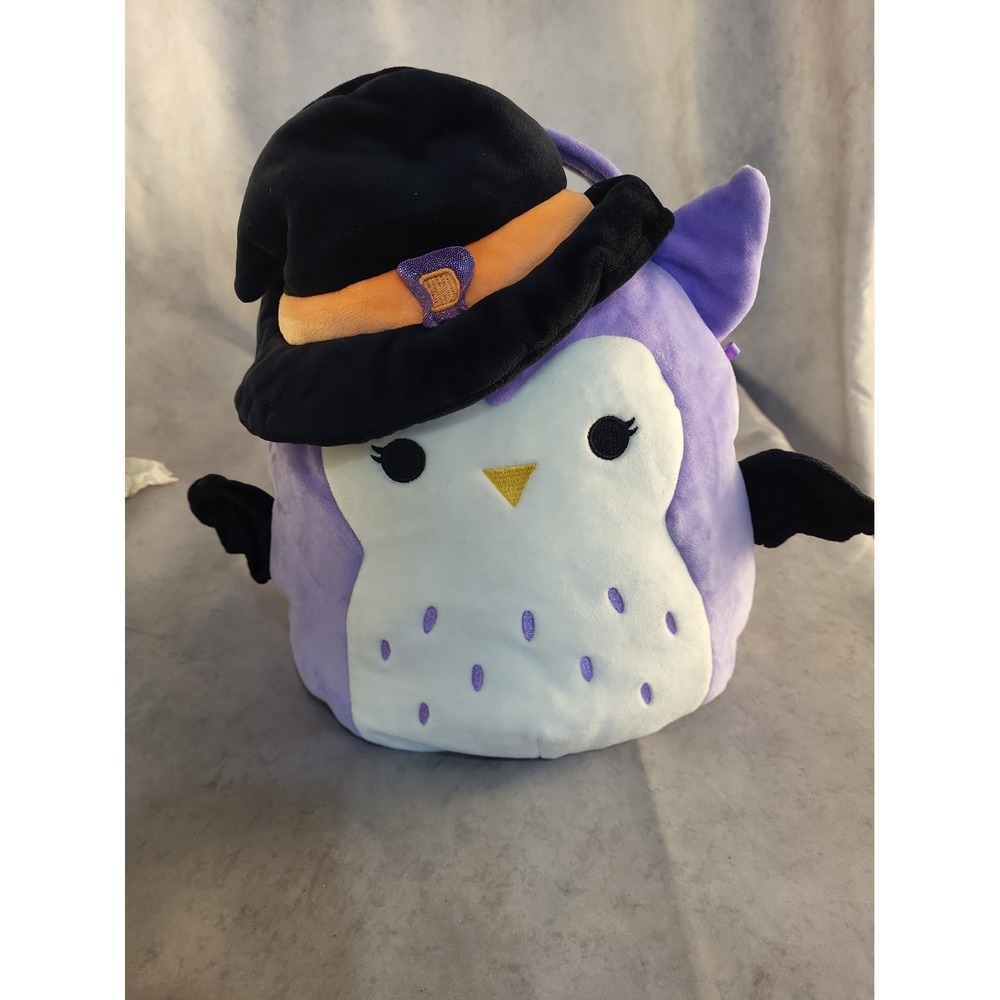 Halloween Decor 12" Squishmallow Holly Owl Witch Trick Or Treat Pail